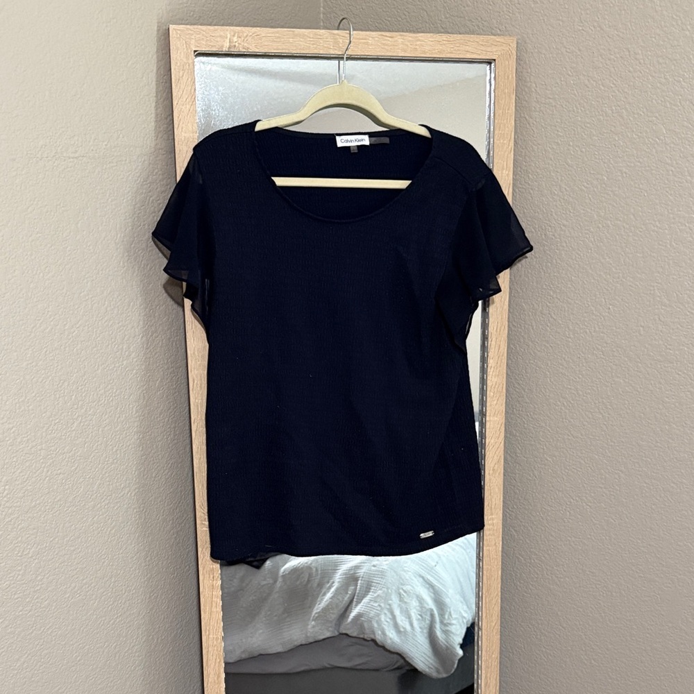 Calvin Klein Elegant Navy Blue Women's Top